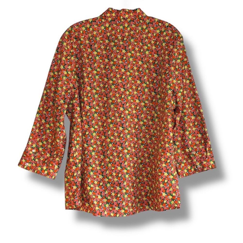 Lands’ End No Iron Supima colorful citrus button down shirt size 18 - Picture 3 of 4